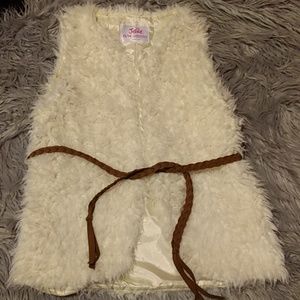 *3 for $15*Justice Faux Fur Belted Vest size 12/14